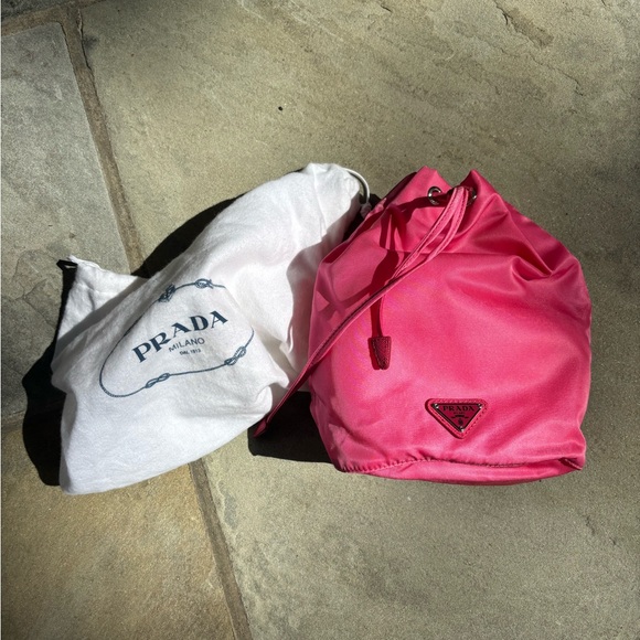 Prada Pink Women's Drawstring Nylon Bag - Picture 1 of 8